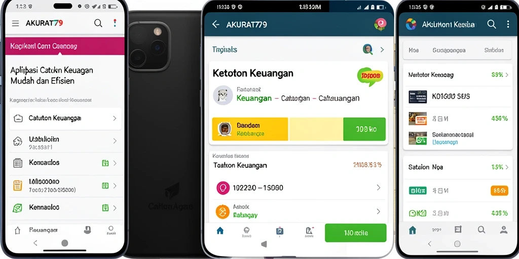 Tampilan antarmuka aplikasi Catatan Keuangan AKURAT79 yang menarik.