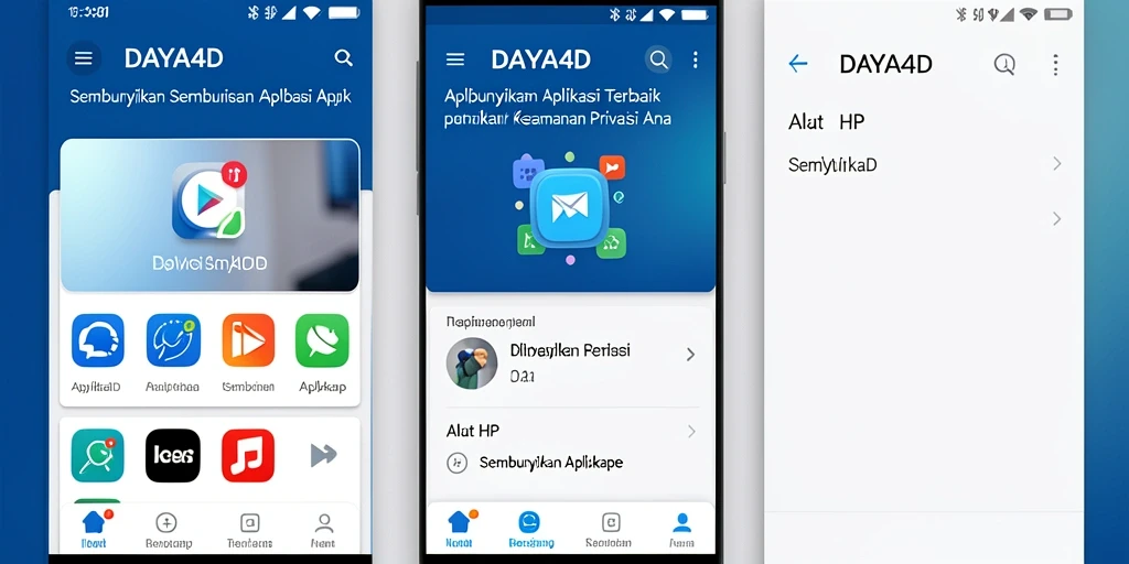Antarmuka sederhana DAYA4D untuk menyembunyikan aplikasi.