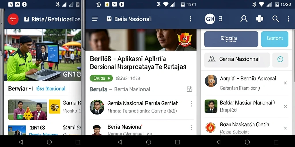 Antarmuka GN168 yang menampilkan berita nasional terbaru.