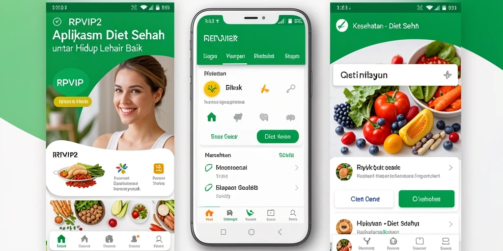 Antarmuka RPVIP2 yang menarik dan mudah digunakan untuk Diet Sehat.