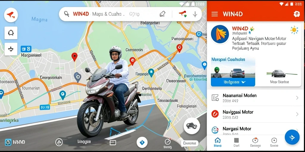 Tampilan antarmuka aplikasi WIN4D dalam navigasi motor yang praktis.