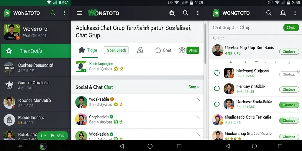 Antarmuka aplikasi WONGTOTO dengan fitur Chat Grup yang menarik.
