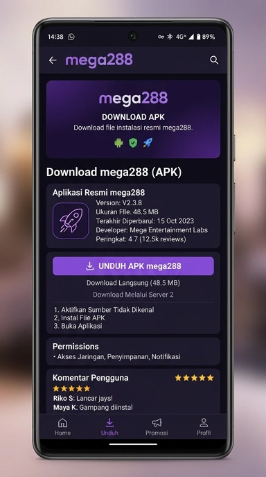 Unduh APK mega288 untuk Pengguna Android Indonesia